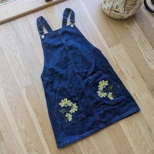 Topshop Denim Overalls Dress
